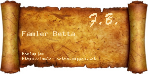 Famler Betta névjegykártya